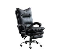 Chaise de bureau inclinable avec repose-pieds - Dossier haut - En cuir - Support lombaire ergonomique - Inclinaison à 170° - Accoudoirs rembourrés - Design élégant rouge et noir