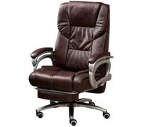 Chaise de bureau inclinable grand angle - Chaise de bureau confortable en cuir de vachette, supporte une capacité de charge de 140 kg