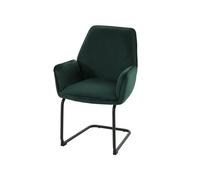 Mendler Chaise cantilever HWC-G67 – Tissu Öko-Tex MVG vert – H. 61 cm, intérieur en bois