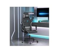 vidaXL Chaise de jeu de massage Noir et gris clair Tissu