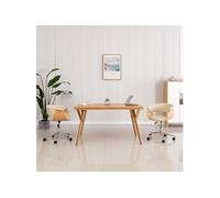 Chaise pivotante à manger Crème Bois courbé et Similicuir