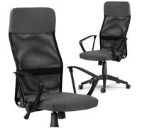 Chaise de bureau - JANSHOP - Sofotel Sydney - Micro-maille respirante - Appui-tête intégré - Réglable en hauteur