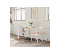 Chaise de bureau - Lot de 2 - Bois Massif - H. 80.5 cm - Intérieur