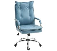 Chaise De Bureau Manager Ergonomique Design Contemporain Métal Chromé Tissu Technique Bleu Bleu