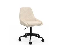 IDMarket - Chaise de Bureau Martin en Tissu Chenille Beige pivotante et Hauteur réglable à roulettes