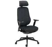Chaise de Bureau MATARA tissu et maille - avec accoudoirs 3D, appui-tête, profondeur d'assise et soutien lombaire réglables - Mécanisme Synchrone autorégulé - Pieds nylon