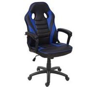 Chaise De Bureau Hwc-F59, Chaise Pivotante, Chaise Racing Et Gaming, Similicuir Noir-Bleu Multicolore