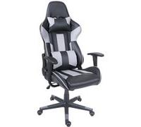 Chaise De Bureau Hwc-F84, Pivotante, Fauteuil De Jeu En Ligne, Fauteuil Directorial, Similicuir Noir/Gris Multicolore