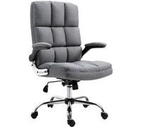 Chaise de bureau HWC-J21, chaise de bureau pivotante, réglable en hauteur tissu/textile gris