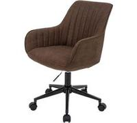 Mendler Chaise de bureau HWC-J62, pivotante, tissu marron, accoudoirs, réglable en hauteur