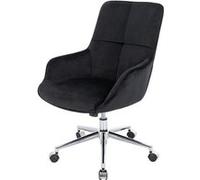 Chaise de bureau HWC-J64, chaise pivotante avec accoudoirs réglable en hauteur velours noir