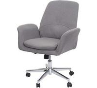 Chaise de bureau HWC-K23, chaise de bureau chaise pivotante chaise inclinable, tissu/textile avec accoudoirs ~ gris