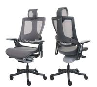 Chaise De Bureau Merryfair Wau 2, Chaise De Bureau Chaise Pivotante, Rembourrage/Filet, Ergonomique Noir-Gris, Piétement Noir Multicolore