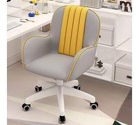 Chaise de bureau moderne à domicile avec revêtement en cuir PU, chaise de bureau pivotante et roulante avec accoudoirs pour jeux sur ordinateur, étude et chambre à coucher (gris clair) Octopus feet