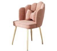 Chaise de bureau moderne avec grand design de coquillage et pieds en métal, jolie chaise de bureau pour coiffeuse, salon, chaise de loisirs avec coussin pour chambre à coucher, chaise élégante de