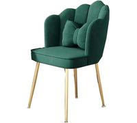 Chaise de bureau moderne avec grand design de coquillage et pieds en métal, jolie chaise de bureau pour coiffeuse, salon, chaise de loisirs avec coussin pour chambre à coucher, chaise élégante de