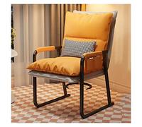 Chaise de bureau moderne avec soutien lombaire et coussins épais sans accoudoirs pour école, église, réception, orange