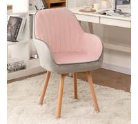 Chaise de bureau moderne en bois du milieu du siècle Tabouret pivotant rembourré confortable pour coiffeuse Design élégant et fonctionnel Parfait pour la maison et le bureau