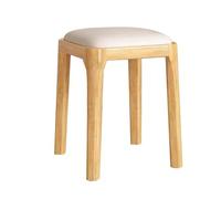 Chaise de bureau moderne en bois massif et banc à chaussures d'entrée, tabouret court empilable pour salle à manger et chambre à coucher, banc en bois polyvalent pour salon et utilisation cosmétique