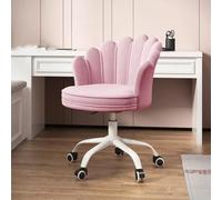 Chaise de bureau moderne en tissu rose pour bureau, bureau, maison, jeu, sédentaire, dossier comtable pivotant, chaise de coiffeuse B