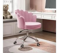 Chaise de bureau moderne en tissu rose pour bureau, bureau, maison, jeu, sédentaire, dossier comtable pivotant, chaise de coiffeuse B