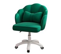 Chaise de Bureau Moderne en Velours avec Jolis pétales, Chaise réglable en Hauteur pour Le Maquillage et l'ordinateur, Chaise pivotante à 360° avec Dossier rembourré, Orange,