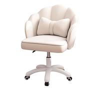 Chaise de Bureau Moderne en Velours avec Jolis pétales, Chaise réglable en Hauteur pour Le Maquillage et l'ordinateur, Chaise pivotante à 360° avec Dossier rembourré, Orange,