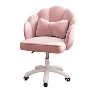 Chaise de Bureau Moderne en Velours avec Jolis pétales, Chaise réglable en Hauteur pour Le Maquillage et l'ordinateur, Chaise pivotante à 360° avec Dossier rembourré, Orange,