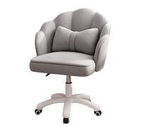 Chaise de Bureau Moderne en Velours avec Jolis pétales, Chaise réglable en Hauteur pour Le Maquillage et l'ordinateur, Chaise pivotante à 360° avec Dossier rembourré, Orange,