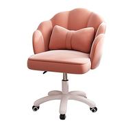 Chaise de Bureau Moderne en Velours avec Jolis pétales, Chaise réglable en Hauteur pour Le Maquillage et l'ordinateur, Chaise pivotante à 360° avec Dossier rembourré, Orange,