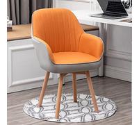 Chaise de bureau moderne en velours du milieu du siècle, chaise de salle à manger pivotante confortable, siège de bureau en bois rembourré, tabouret de coiffeuse élégant sans roulettes - Design mignon