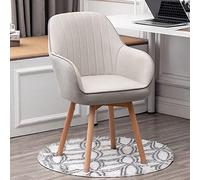 Chaise de bureau moderne en velours du milieu du siècle - Chaise de salle à manger rembourrée - Chaise de bureau pivotante en bois sans roulettes - Design chic pour la maison et le bureau