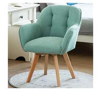 Chaise de bureau moderne en velours pivotant à 360° avec dossier central et pieds en bois - Chaise de maquillage élégante pour salon, chambre à coucher, bureau à domicile
