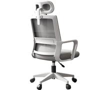 Chaise de Bureau Moderne et Simple, Design Ergonomique, Coussin de Rebond épaissi, avec Appui-tête, accoudoirs et roulettes, adaptée aux études à Domicile et aux salles de réunion d'affaires E