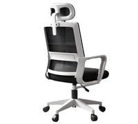 Chaise de Bureau Moderne et Simple, Design Ergonomique, Coussin de Rebond épaissi, avec Appui-tête, accoudoirs et roulettes, adaptée aux études à Domicile et aux salles de réunion d'affaires F