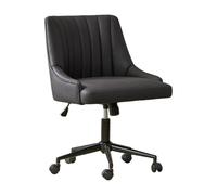 Chaise de bureau moderne HULALA HOME sans accoudoirs, avec siège rembourré et dossier matelassé, chaise pivotante rotative 360°, hauteur réglable avec ch?ssis métallique solide, noir