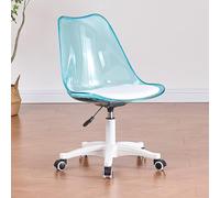 Chaise de Bureau Moderne sans accoudoirs en Acrylique avec roulettes : mobilité et Style garantis. Pivotante à 360°, réglable en Hauteur et Ergonomique pour Un Confort et Une fonctionnalité