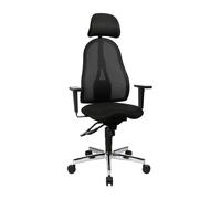 Chaise de bureau - noir - tissu - accoudoirs réglables en hauteur