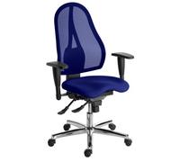 Chaise de bureau Open Point Sitness dossier maille avec accoudoirs réglables 3D - bleu