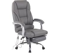 Chaise de bureau Pacific CLP en cuir véritable avec fonction massage réglable en hauteur et pivotante,marron