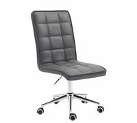 Chaise de bureau Peking V2 en Similicuir - Assise capitionnée - Piètement Métal - Pivotante Reglable en Hauteur - Couleur Gris