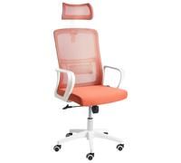 Chaise de Bureau Pivotante avec Appui-Tête en Maille Hauteur Réglable Corail Mon