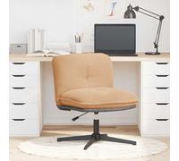 Chaise de bureau pivotante beige avec tissu semblable à la laine desserré, siège ergonomique avec rembourrage, réglable en hauteur, rotation à 360 degrés, structure en métal et bois, idéale pour