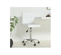 Vidaxl Chaise De Bureau Pivotante Blanc Similicuir