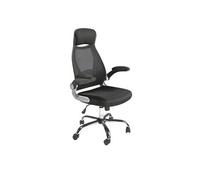 Chaise de bureau pivotante en tissu noir