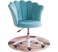 Chaise de Bureau pivotante en Velours Bleu Clair, Ergonomique et Moderne, avec Assise rembourrée et enveloppée de pétales