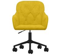 Chaise de bureau pivotante en velours - CLARENCE - Jaune - 56x61x(78-86) cm - Pivotement à 360 degrés - Hauteur réglable