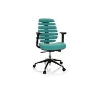 Chaise de bureau pivotante ERGO LINE II en tissu turquoise -