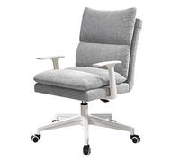 Chaise de Bureau pivotante Ergonomique à Dossier mi-Haut avec Assise rembourrée Double Couche et roulettes silencieuses - Mobilier de Bureau à Domicile Gris