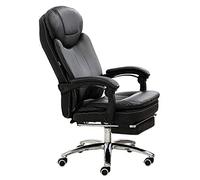 Chaise de Bureau pivotante Ergonomique en Cuir synthétique, Dossier Haut, Moderne, pour Cadres, Usage Commercial, Design Haut et réglable (Noir)